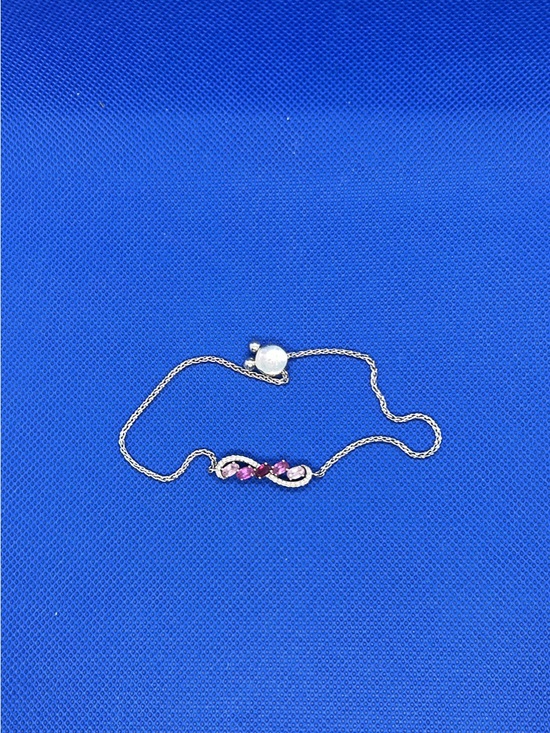 Kays Jewelry - Silver Bracelet with Pink Gem Accents
